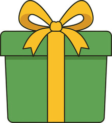gift box, green gift box, yellow bow, present, holiday, celebration, birthday, gift, festive, wrapped
