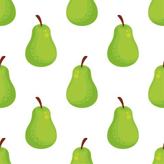 Pear seamless pattern. Fruit background. Beautiful vector print.