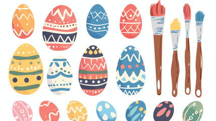Easter Egg Decorating Tool: Flat Icon Design for Spring Crafts, Festive DIY Projects, and Holiday   