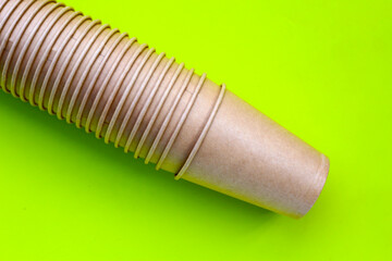 Brown paper cups, disposable glass