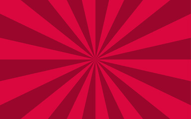 Abstract bold, radial burst background with deep red and dark crimson wavy rays spiraling central focal point. Symmetrical, hypnotic sunburst effect, with curved lines and dynamic sense of motion 