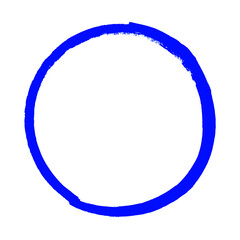 Pinselzeichnung: Blauer Kreis oder Ring