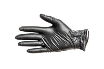 PNG Black nitrile glove for safety and protection in medical and industrial use
