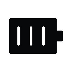 Solid full battery charge indicator icon vector illustration PNG