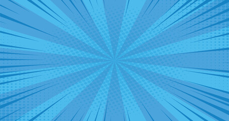 Obraz premium blue halftone comic cartoon background