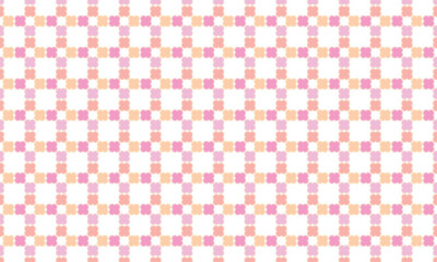 Webピンクの4つ葉の形が並ぶ格子柄