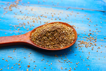 Dry organic dill seeds, herbal plant