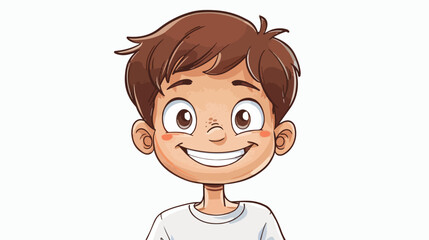 Obraz premium Joyful Hand-Drawn Smiling Boy Vector Illustration, Perfect for Kids' Designs, Branding, and More! 