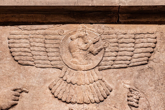 Ancient Ahura Mazda Fresco Detail