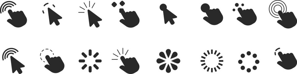 black silhouette mouse click pointer isolated transparent grid