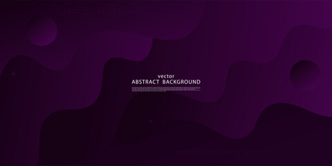 Abstract pattern on dark purple wave liquid on background. Trendy shape pattern banner background. Vector eps10