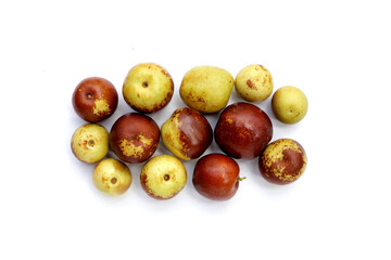 Fresh jujube fruit on white background