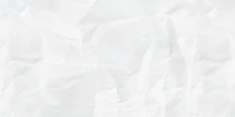 Crumpled paper texture vector background. White wrinkled vector