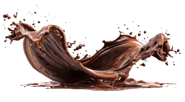 Rich, flowing chocolate splash.  A dynamic, decadent liquid art