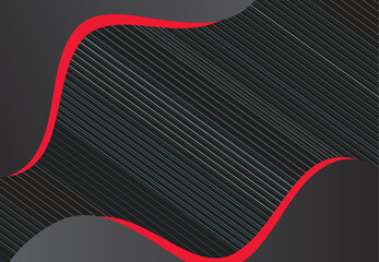 red lines wave on dark background