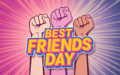 Best Friends Day, Best friend national day, Bestie day, National best friend day 2025 Retro Poster Design 