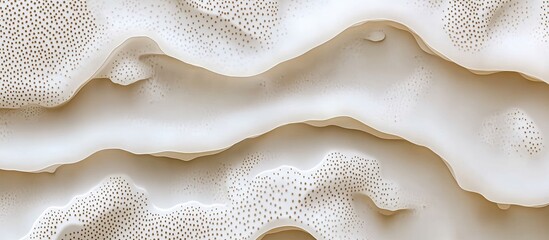 Abstract cream-toned relief with undulating, porous surface texture