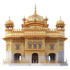 Obraz premium Front view of the Golden Temple isolated on a white transparent background