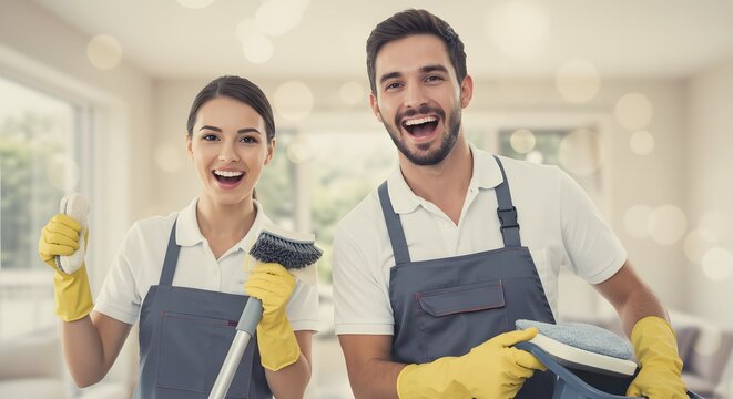 Happy Cleaning Team Professional House Cleaning Services, Sparkling Results Guaranteed