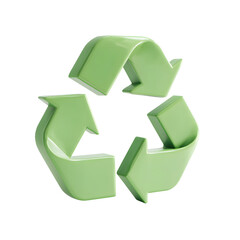 Obraz premium 3D Render of a Green Recycling Symbol Sustainable Design and Eco-Friendly Concept