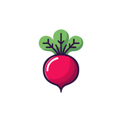Radish icon in flat style.