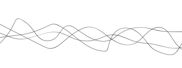 Curve wave seamless pattern. Thin line wavy abstract vector background. Curve wave seamless pattern. Line art striped graphic template. Vector Eps10