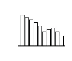 Downtrend Bar Chart Vector Illustration of Decreasing Data