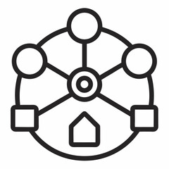 Business model canvas outline icon on white background