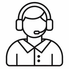 Cold calling outline icon on white background