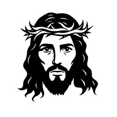 Jesus silhouette on a white background