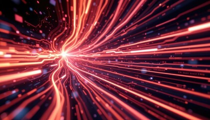 Radiant Flow of Light in Motion Abstract Digital Art Design