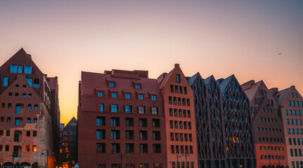 Gdansk with Motlawa river in Poland. New modern architecture in the old part of the city © Zedspider