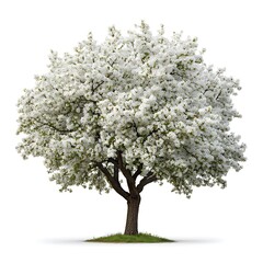 Obraz premium Blooming white apple tree isolated on white background