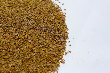 Dry organic dill seeds, herbal plant