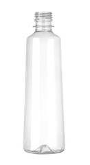 Empty plastic bottle standing on white background