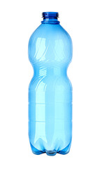 Empty plastic bottle standing on white background