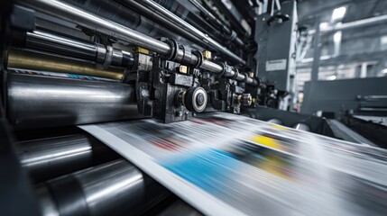 High-Speed Printing Press in Action: A Glimpse into the World of Modern Print Media