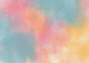 Abstract colorful watercolor texture, a vibrant blend of orange, yellow, and red creating a fiery, smoke-like backdrop with a vintage artistic feel