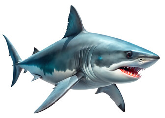 Obraz premium big shark isolated on white background, PNG