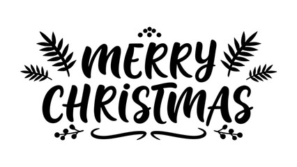 Merry christmas typography text vector illustration