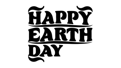 Happy Earth Day hand lettering vector illustration