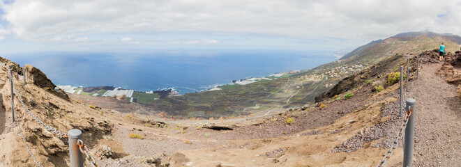View from volcano San Antonio near Fuencaliente, La Palma, Canary Islands, Spain
