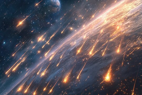 Earth bombarded by meteor shower