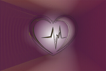 Heart and heartbeat vector illustration medical cardiology symbol icon