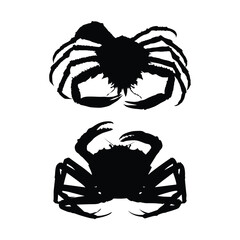 Seafood Icon Crab Vector Silhouette on whtie background Vol 04