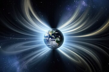 Fototapeta premium Earth in cosmic rays