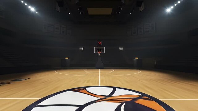 Empty Indoor Court for Sport Practice or Game Preparation