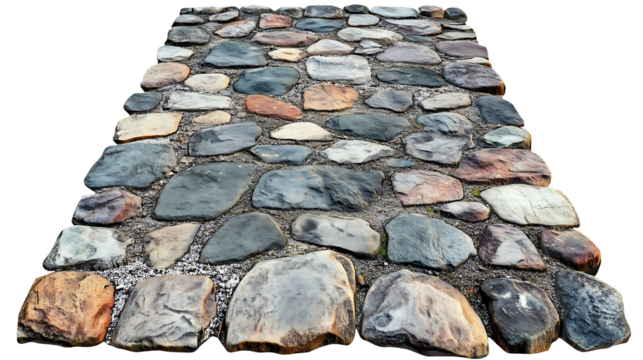 Cobblestone Pathway Texture Seamless Stone Road Design Element for Game Asset or Background