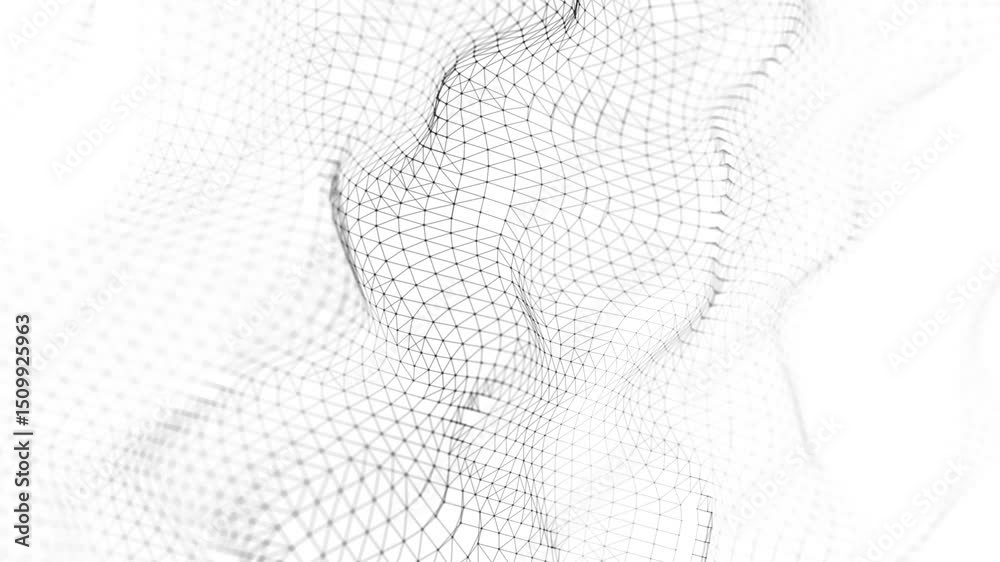 Aufkleber digital dynamic wave of particles and lines. abstract white futuristic background. big data visualiz
