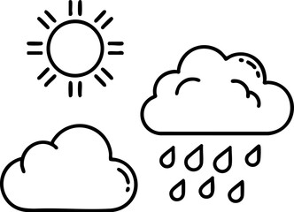 weather icons set |  Minimalist Sun Peeking Through Cloud Icon